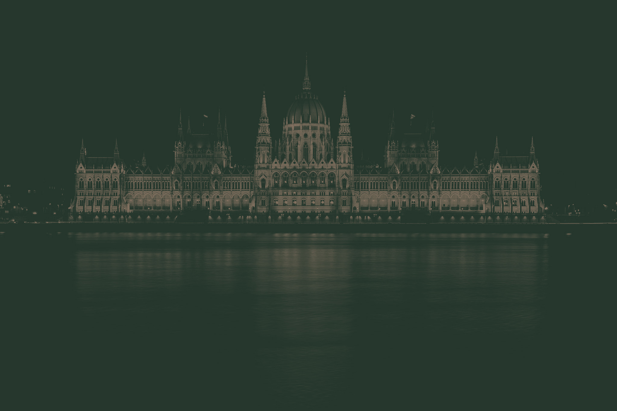 Beautiful shot of the Hungarian houses of parliament at night